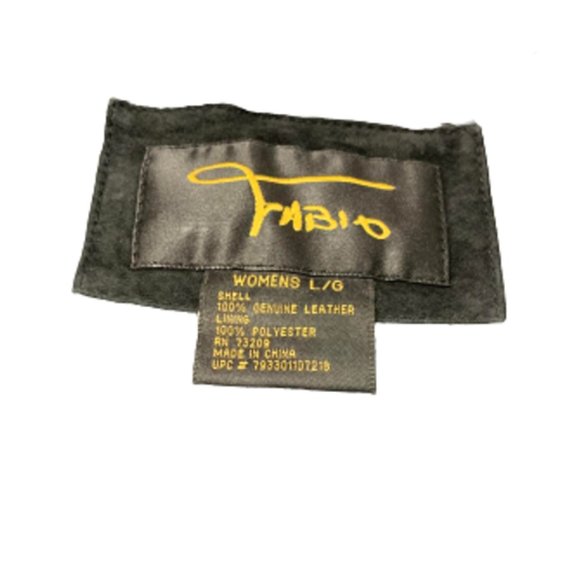 Women's Genuine Leather Suede Jacket by Fabio Size Large Black - Picture 5 of 6